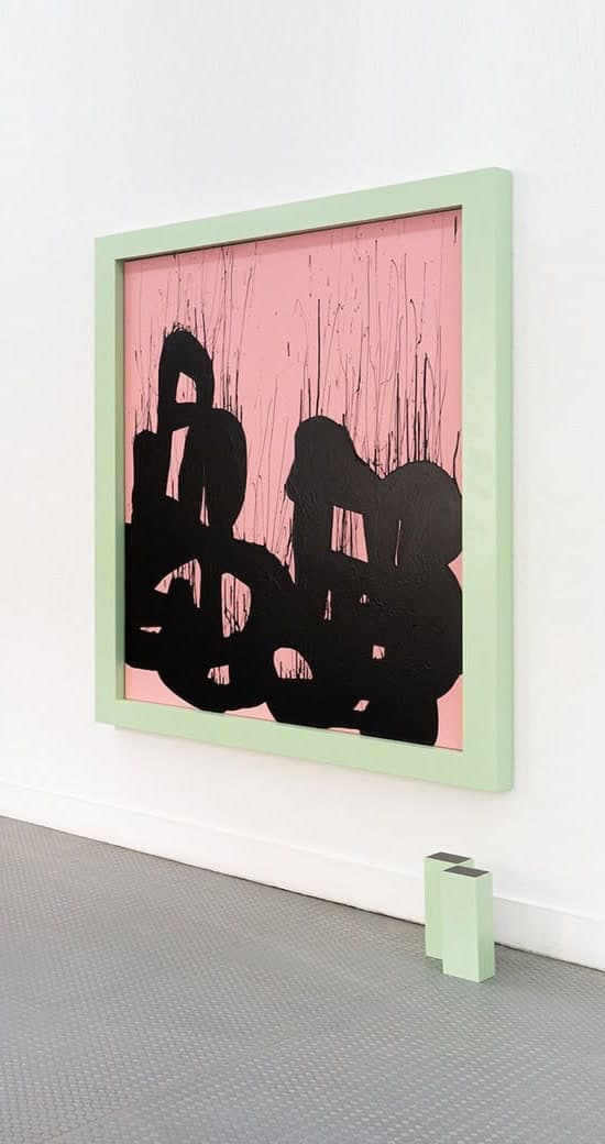 Gallery installation with aluminium frames