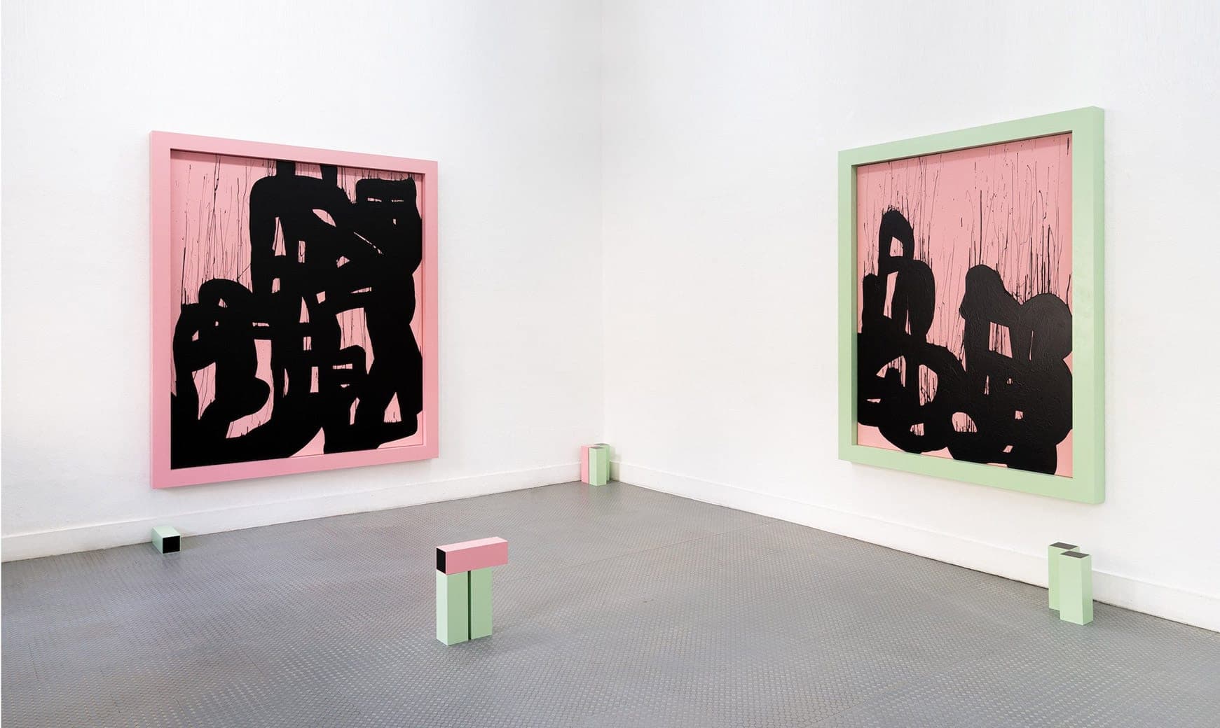 Gallery installation with aluminium frames